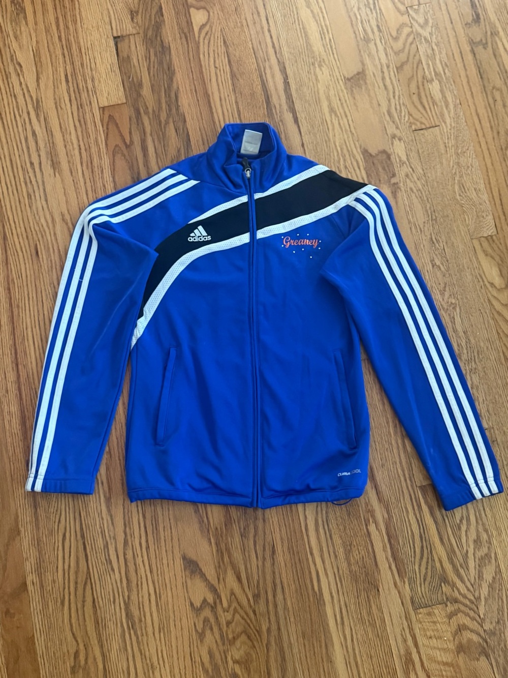 adidas Royal Blue Kids Track Jacket with White Stripes